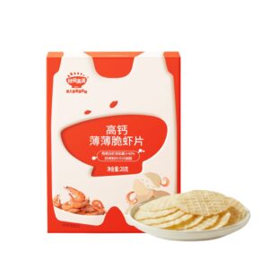 Qiu Tian Man Man Organic Baby Prawn Crackers | 12+ Months | Teethers | Calcium Rich | Baby Snacks (28g)