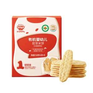 Qiu Tian Man Man Organic Germinated Rice Rusks | Teething Snack 6+ Months | No Added Salt | Baby Finger Food (32.8g)
