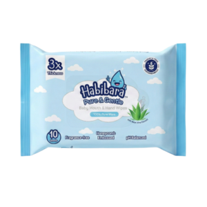 Habibara Pure & Gentle Baby Wipes 10s | Oral Safe with Xylitol | Extra Thick & 3D Embossed| Sensitive Skin - 3 Packs
