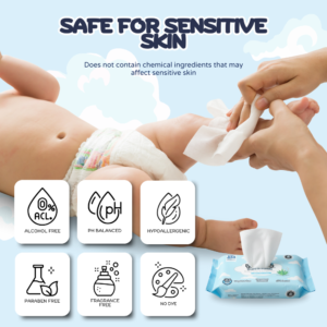 Habibara Pure & Gentle Baby Wipes 10s | Oral Safe with Xylitol | Extra Thick & 3D Embossed| Sensitive Skin