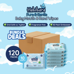 [Carton Deals] Habibara Pure & Gentle Baby Wipes 10s x 120 Packs | Oral Safe with Xylitol | Sensitive Skin