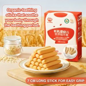 Qiu Tian Man Man Organic Baby Teething Sticks | Baby Snack 6+ Months | No Added Sugar | Gentle on Gums (64g)