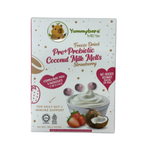 Yummybara Freeze Dried Pre + Probiotic Coconut Milk Melts (18g) 8 months+ - Strawberry